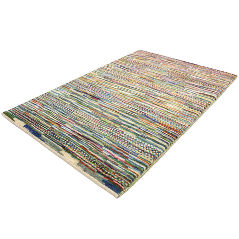 ギャッベ絨毯 「自由なボーダーデザイン」 10034885【122×81】