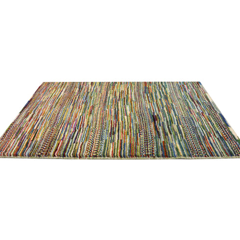 ギャッベ絨毯 「自由なボーダーデザイン」 10034885【122×81】