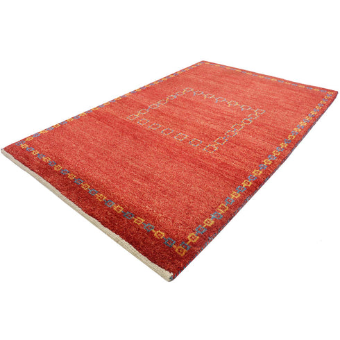 ギャッベ絨毯「手つなぎ四角形」8336263【155×100】