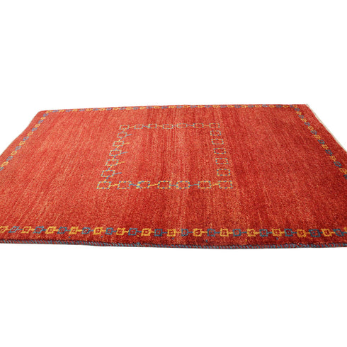 ギャッベ絨毯「手つなぎ四角形」8336263【155×100】