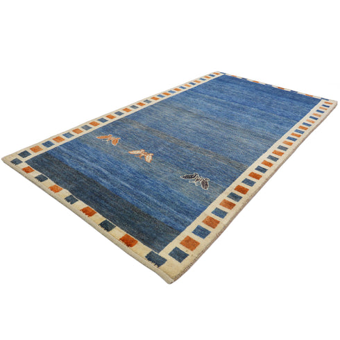 ギャッベ絨毯「青空を舞う蝶たち」 9315141【173×95】