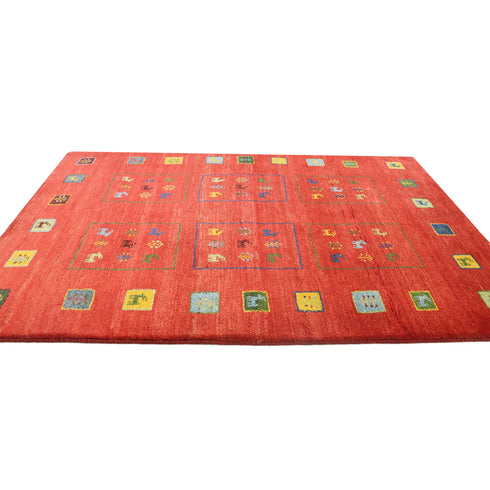 ギャッベ絨毯「羊さんの学校?」10034135【149×102】