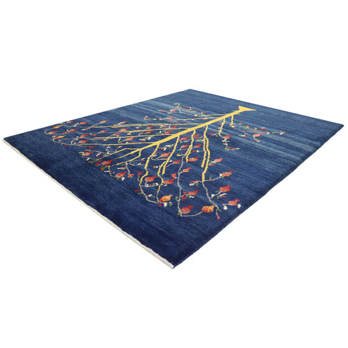 ギャッベ絨毯「夜に輝くザクロの木」9316766【191×154】