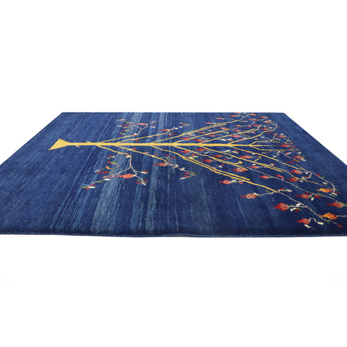 ギャッベ絨毯「夜に輝くザクロの木」9316766【191×154】