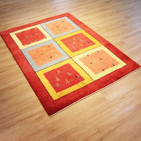 ギャッベ絨毯「花壇のよう」10148138【206×153】