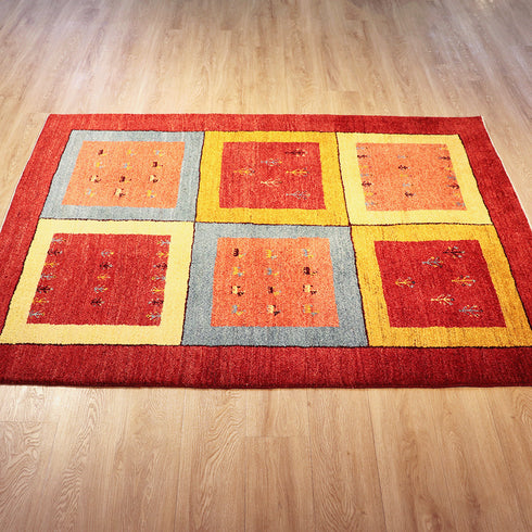 ギャッベ絨毯「花壇のよう」10148138【206×153】