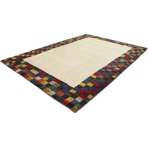 ギャッベ絨毯「カラフルな枠」9209252【177×124】