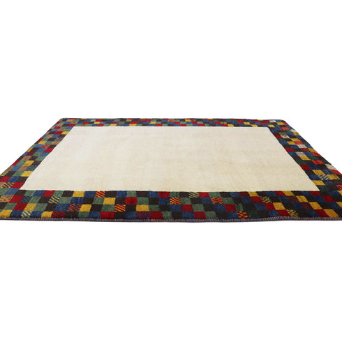 ギャッベ絨毯「カラフルな枠」9209252【177×124】