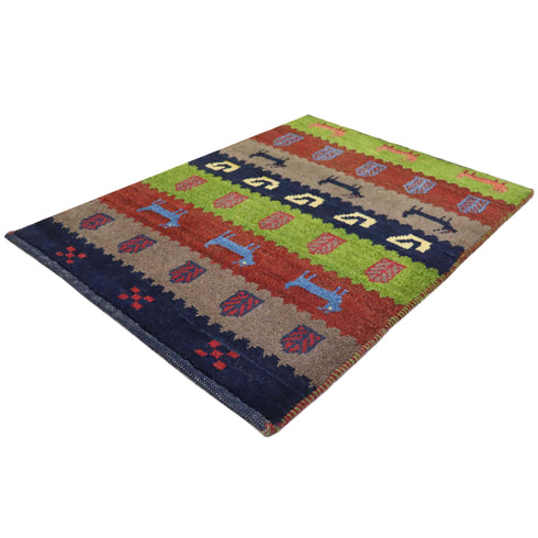 ギャッベ絨毯 「長めのヒツジ」 9223345【82×59】