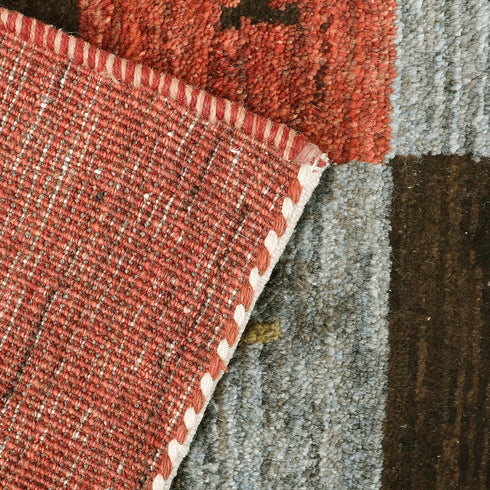 ギャッベ絨毯「四角一つに文様一つ」10116138【144×47】